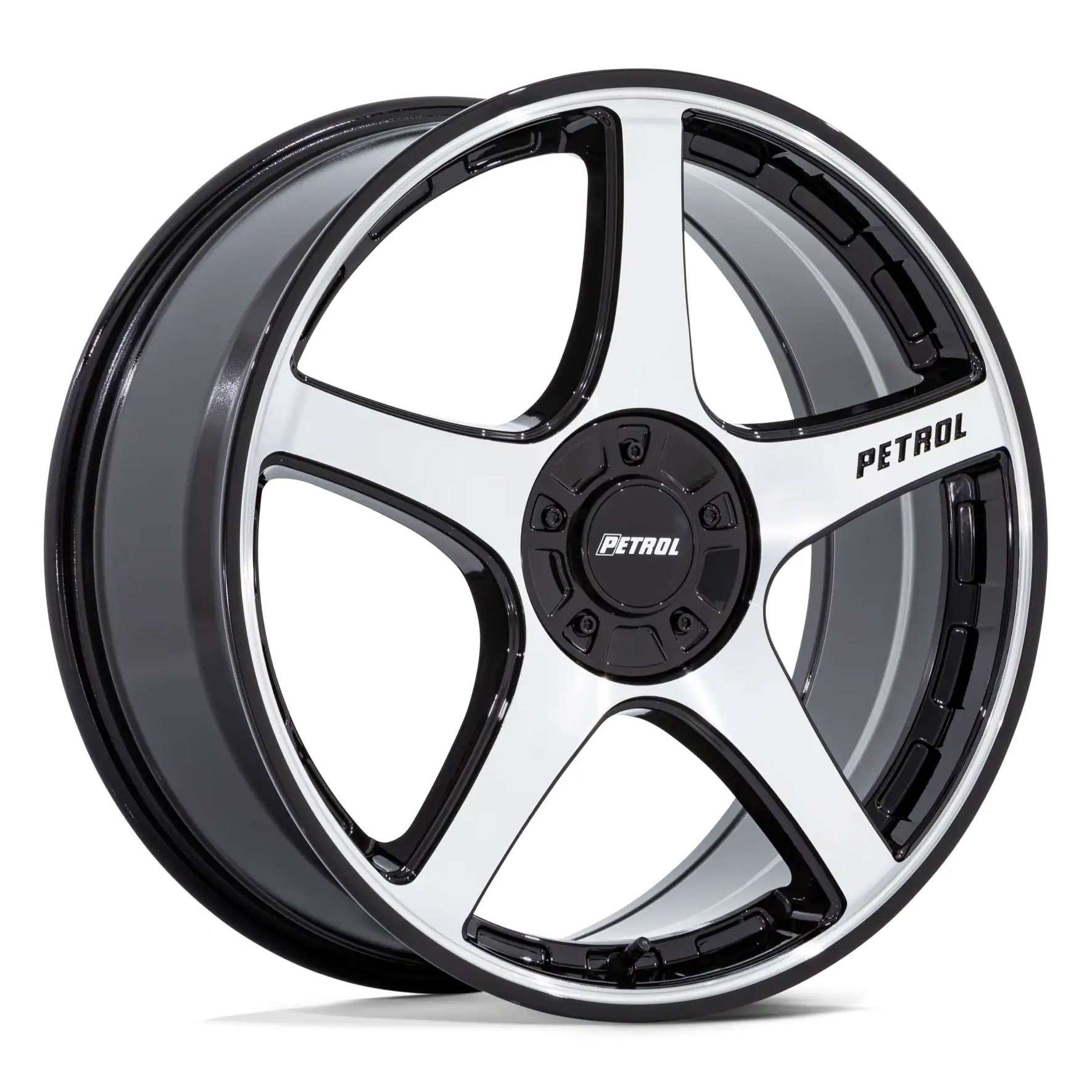 Petrol P2E 17x8 Blank 5 Lug 35 ET 72.56 CB Gloss Black w/Machined Face