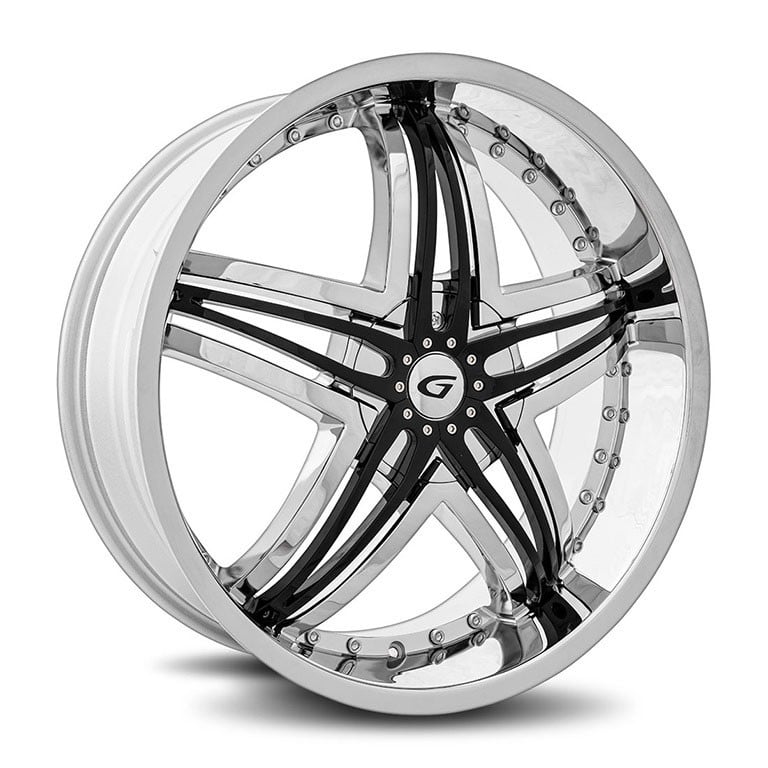 Diablo Blitz 20x9.5 Blank 5 Lug/Blank 6 Lug 20 ET 73.1 CB Chrome Black Inserts