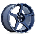 Motegi MR159 Battle V 18x9.5 5x120 0 ET 74.1 CB Obsidian Blue/Machined Stripe