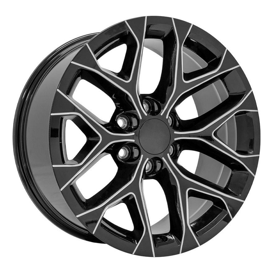 OE Replica Wheels CV98B 22x9 6x139.7 24 ET 78.1 CB Black Wheel with Milled Edge