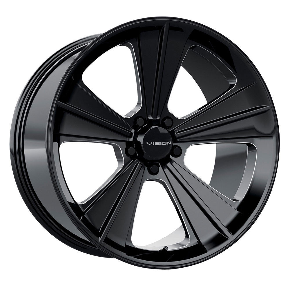 Vision Missile 20x11 5x114.3 50 ET 83 CB Gloss Black Milled Spoke