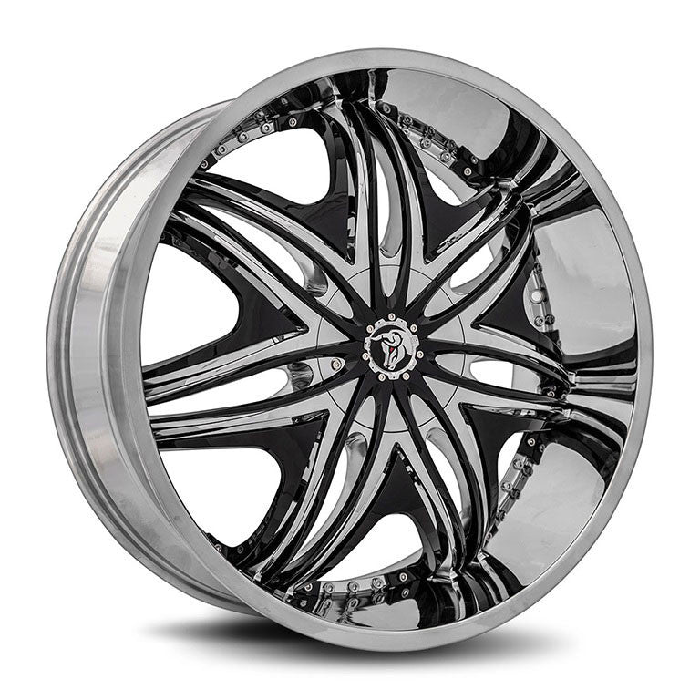 Diablo Morpheus 26x10 Blank 5 Lug/Blank 6 Lug 30 ET 78.1 CB Chrome Black Inserts