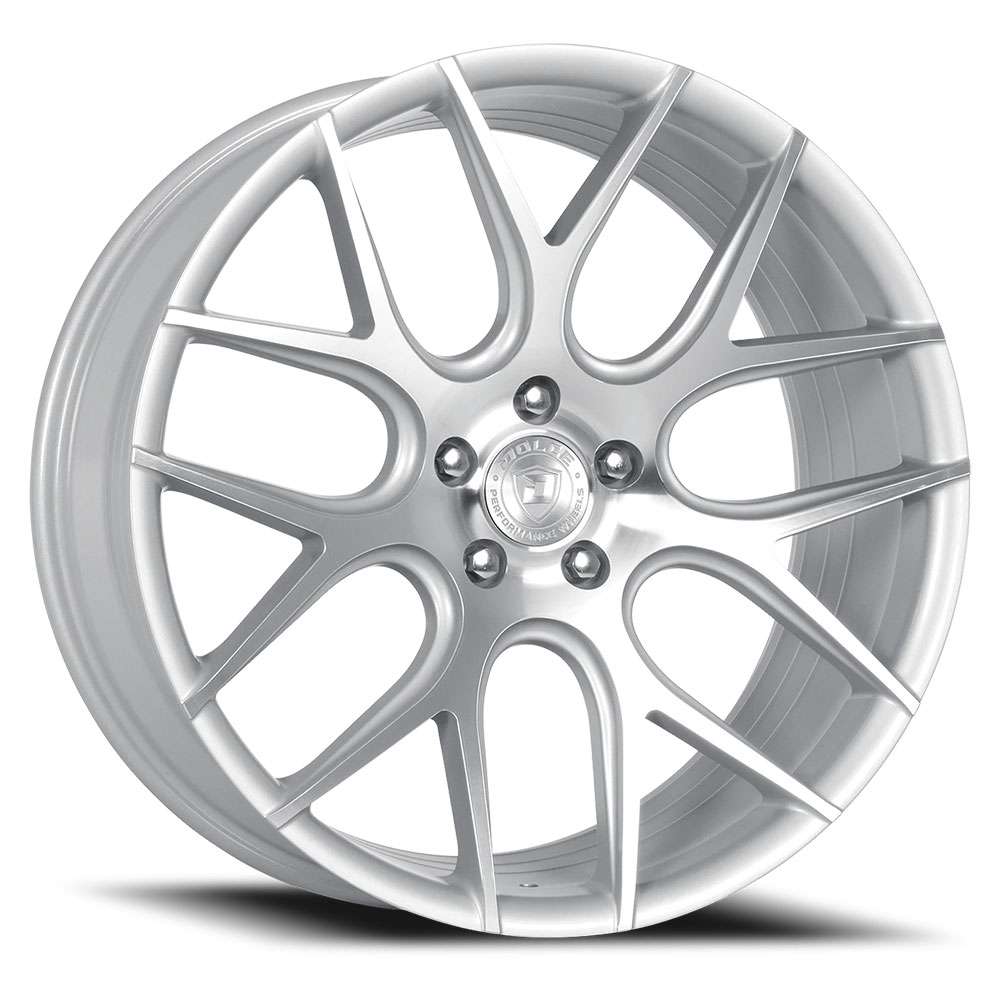 Dolce Monza 20x8.5 5x120 28 ET 72.56 CB Gloss Silver/Machined Face