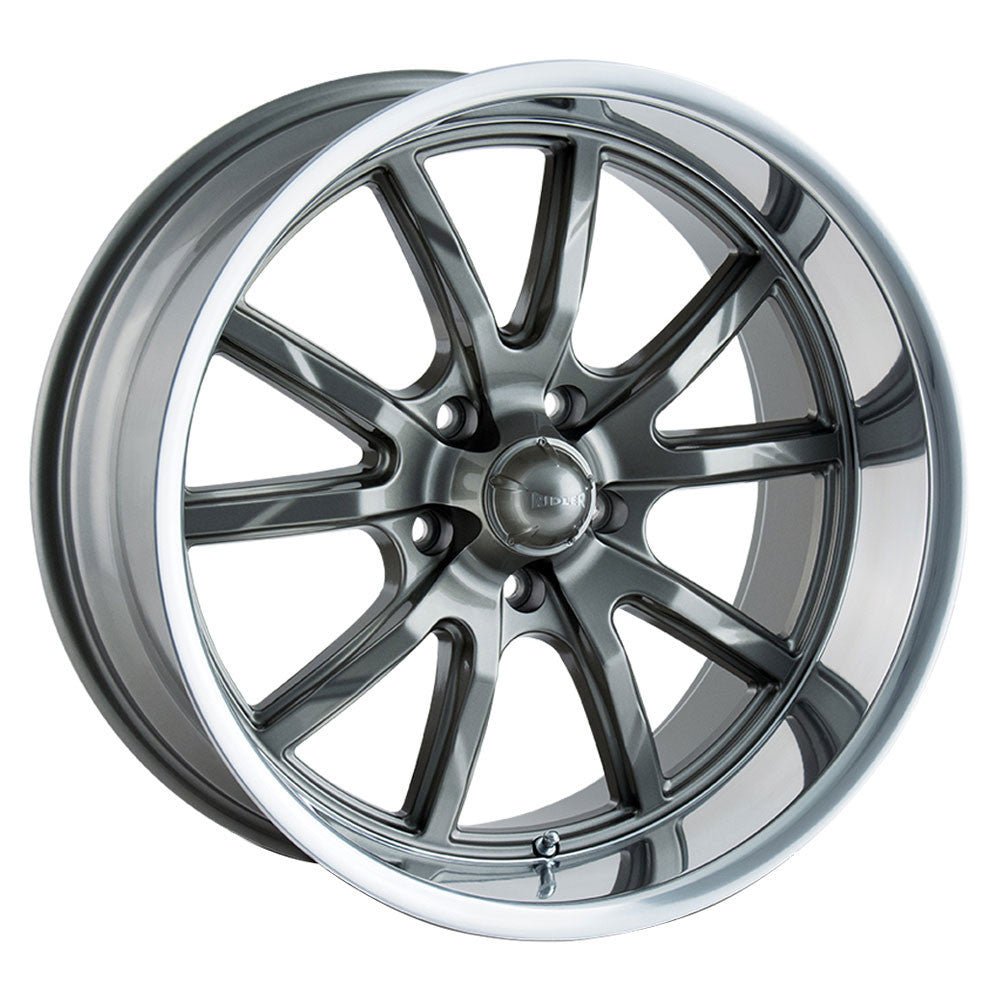 Ridler 650 17x7 5x114.3 0 ET 83.8 CB Gray w/Polished Lip