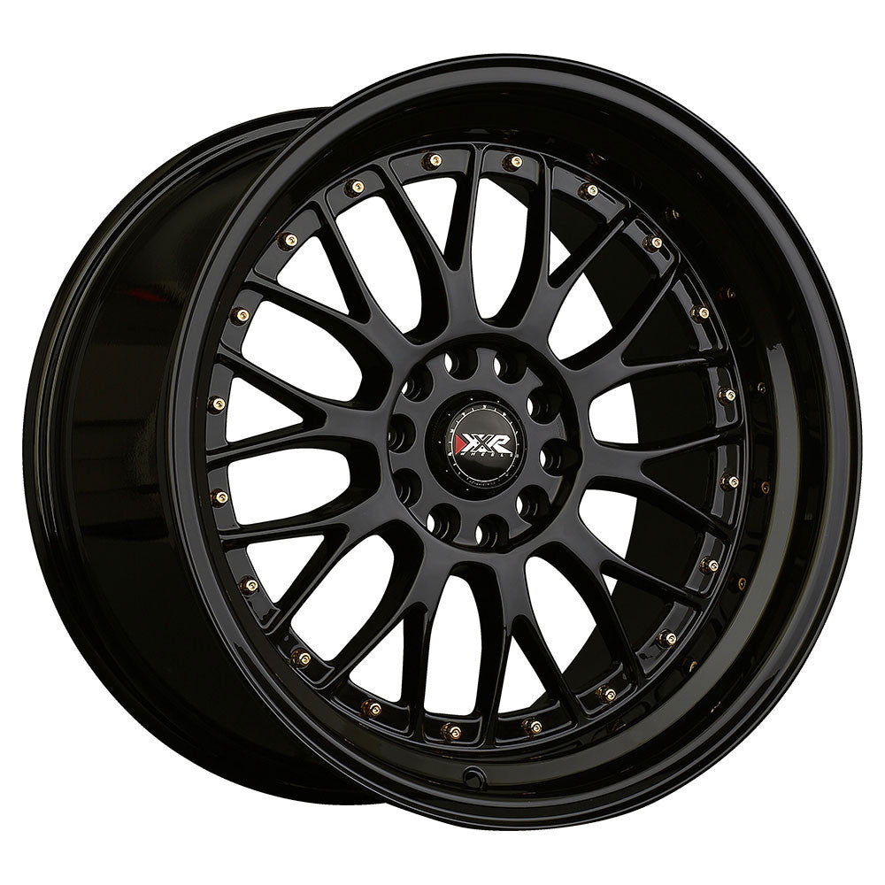 XXR 521 17x7 5x100/5x114.3 38 ET 73.1 CB Black / Gold Rivets