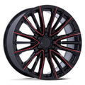 Performance Replicas PR223 22x9 6x139.7 28 ET 78.1 CB Black Milled Red