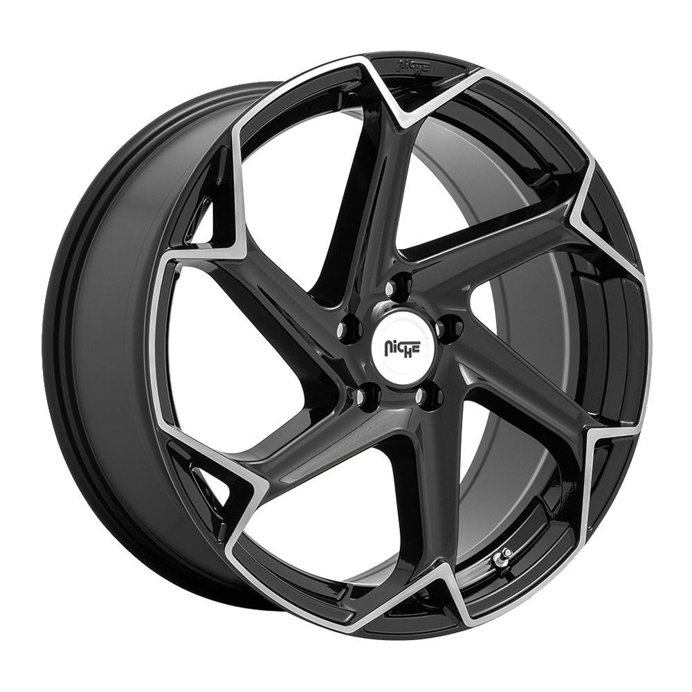 Niche Flash M255 20x10.5 5x115 20 ET 71.6 CB Gloss Black with Brushed Face