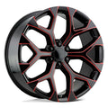 OE Performance 176 20x9 6x139.7 24 ET 78.1 CB Black Milled Red
