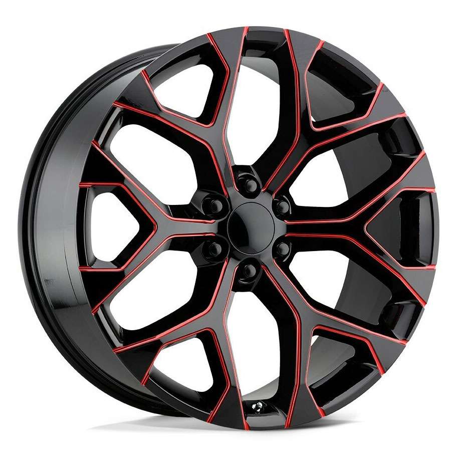 OE Performance 176 20x9 6x139.7 24 ET 78.1 CB Black Milled Red
