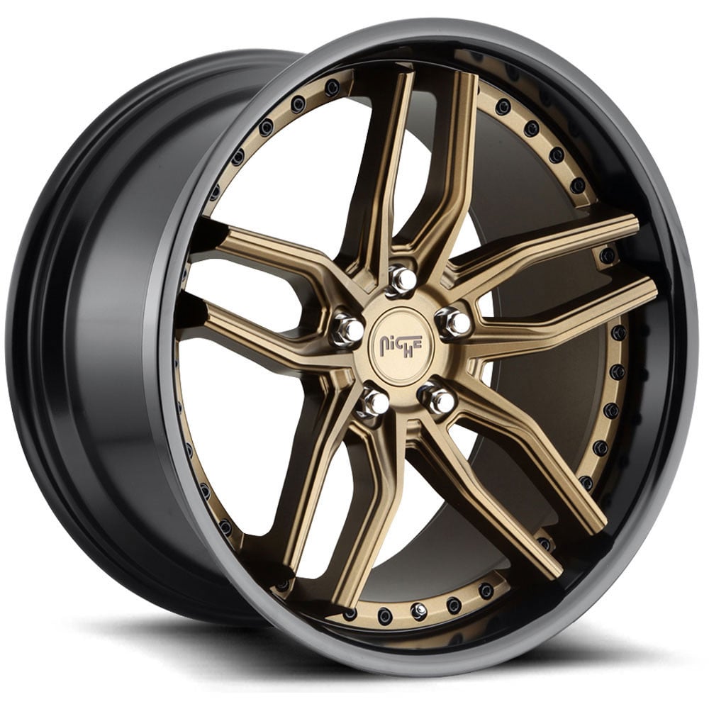 Niche Methos M195 19x9.5 5x114.3 35 ET 72.56 CB Matte Bronze Black Bead Ring