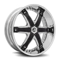 Diablo Fury 24x10 Blank 5 Lug 12 ET 78.1 CB Chrome Black Inserts