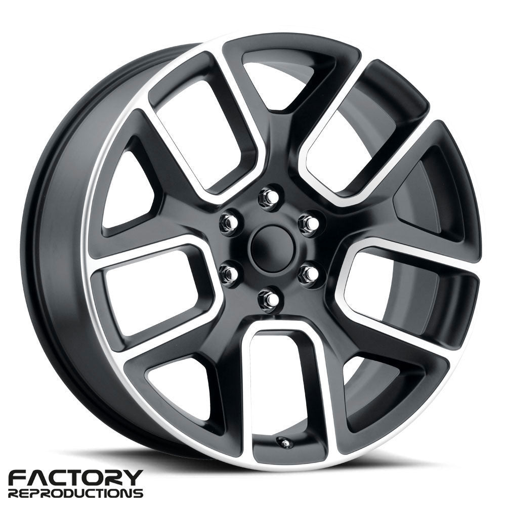 Factory Reproductions FR 76 19 Ram 1500 24x10 5x139.7 25 ET 77.8 CB Satin Black w/Machined Face