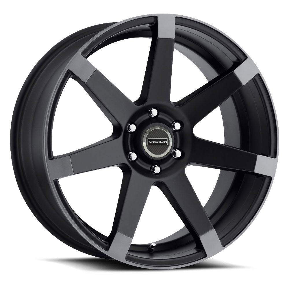 Vision 9042 Sultan 24x9.5 6x135 25 ET 87.1 CB Matte Black w/Anthracite Spoke Ends
