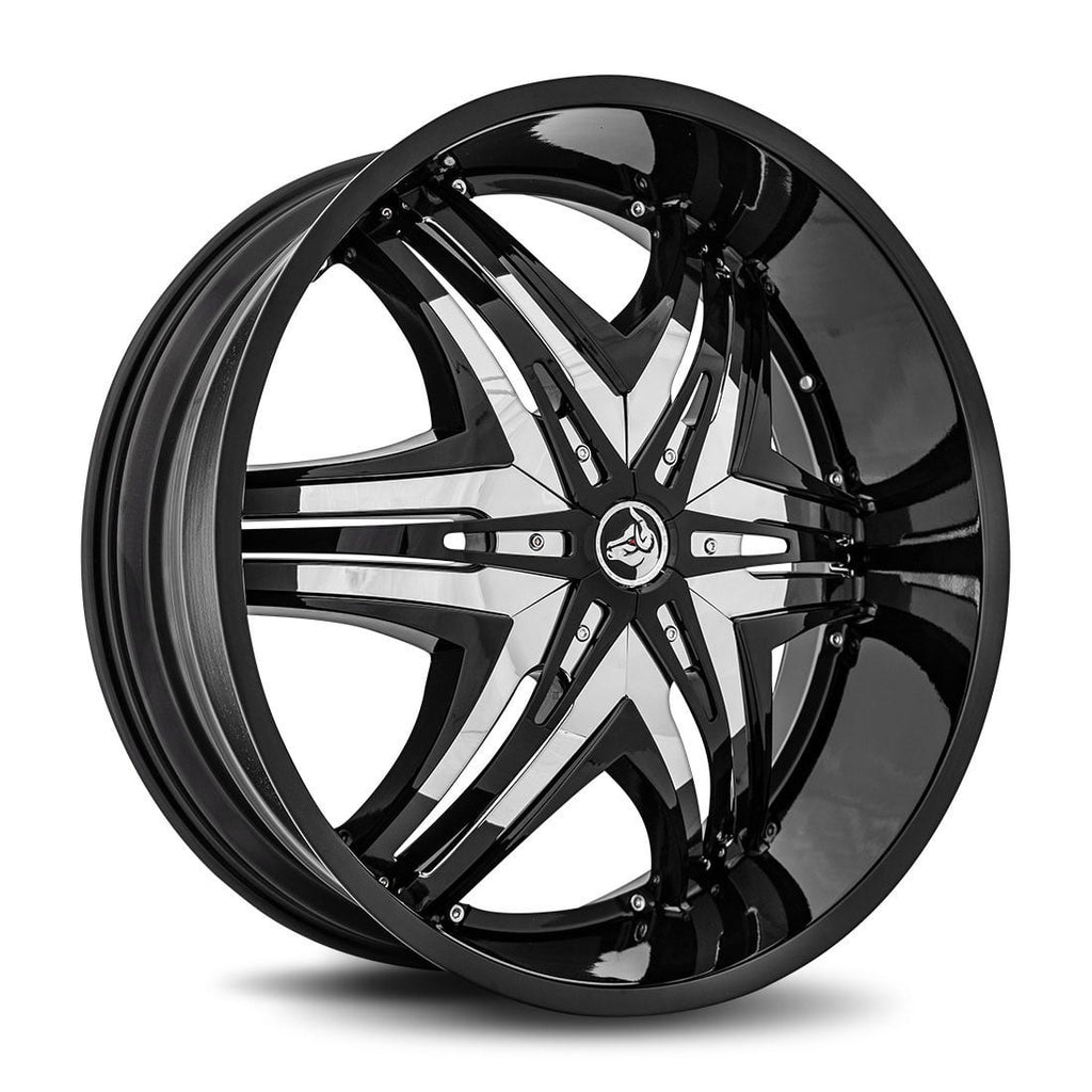 Diablo Elite 22x9.5 Blank 5 Lug/Blank 6 Lug 35 ET 73.1 CB Black Chrome Inserts