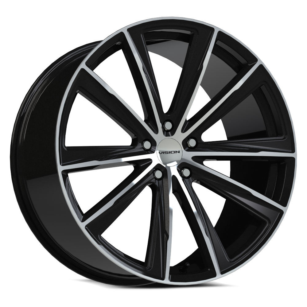 Vision 471 Splinter 20x9 5x114.3 38 ET 73.1 CB Gloss Black Machined Face